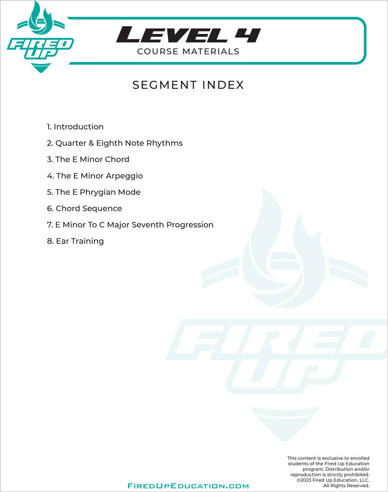 Fired Up Level 4 Course Materials